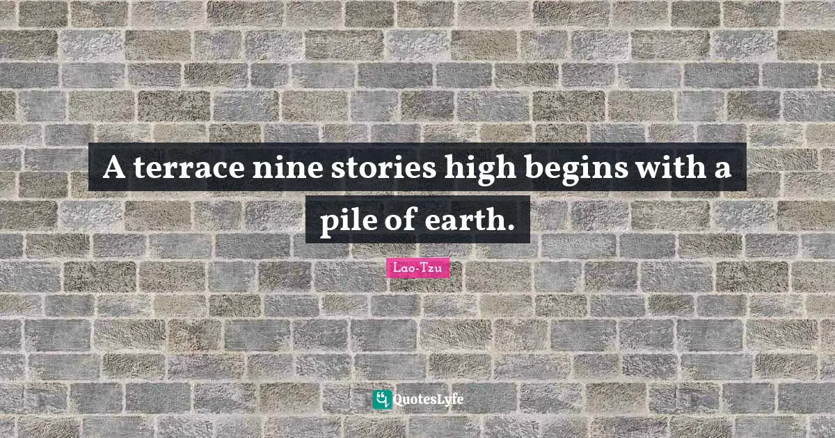 A terrace nine stories high begins with a pile of earth.