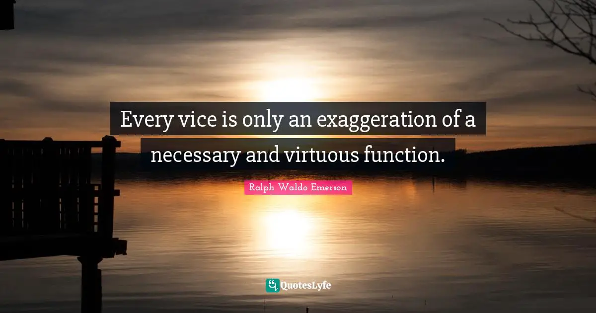 Every vice is only an exaggeration of a necessary and virtuous function.