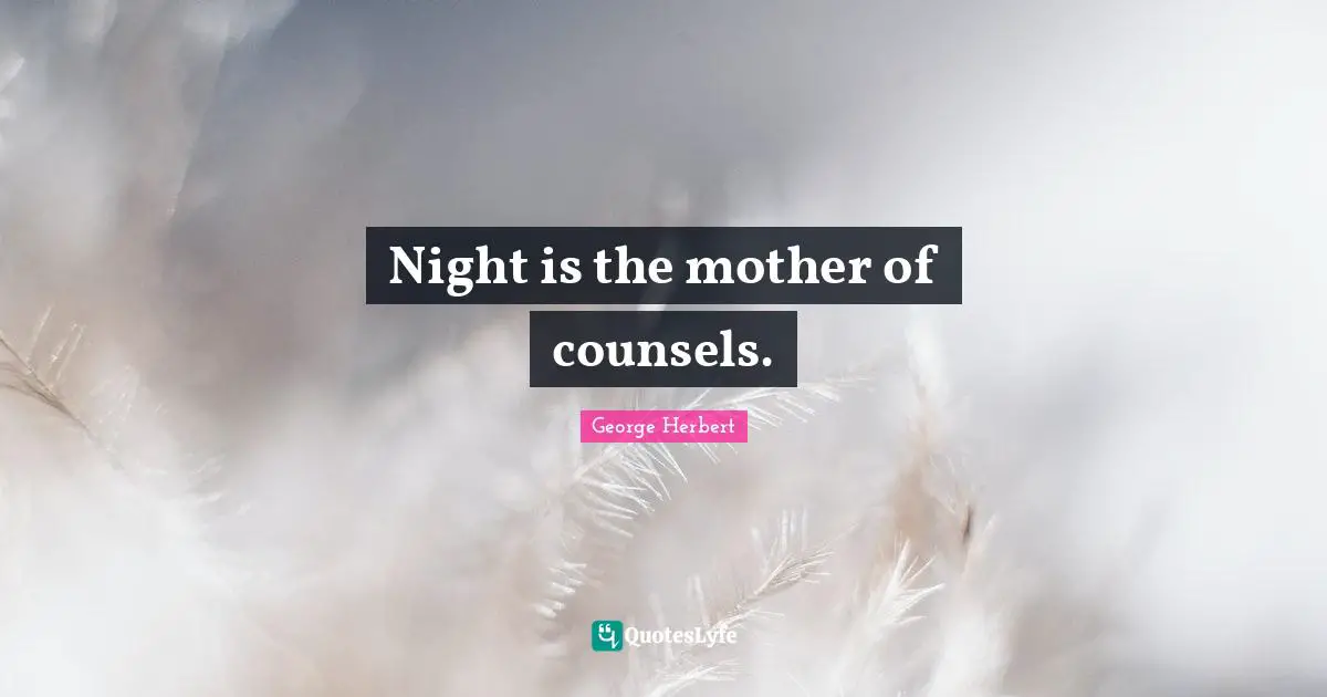 Night is the mother of counsels.