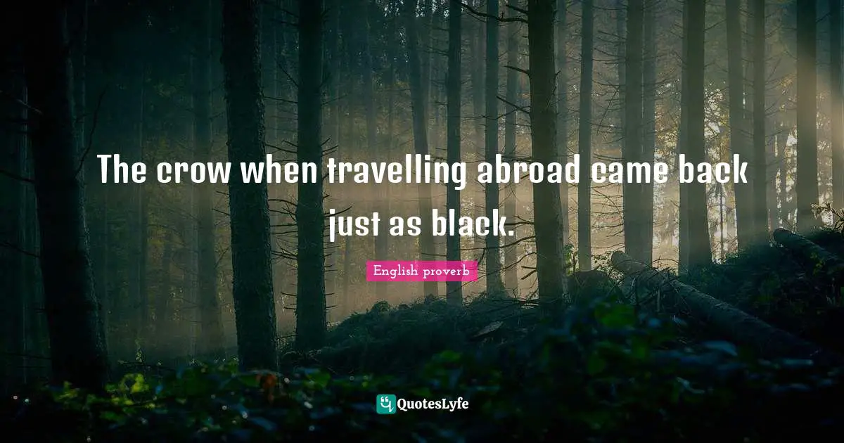 The crow when travelling abroad came back just as black.