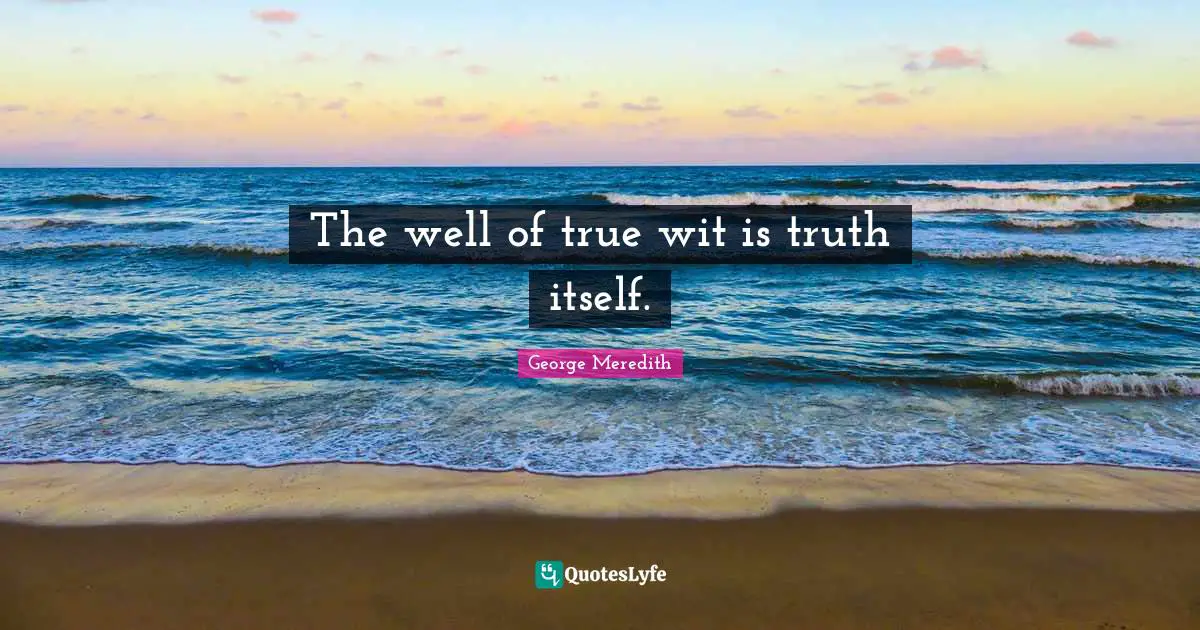 The well of true wit is truth itself.