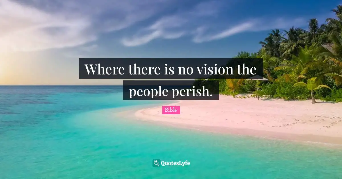 Where there is no vision the people perish.