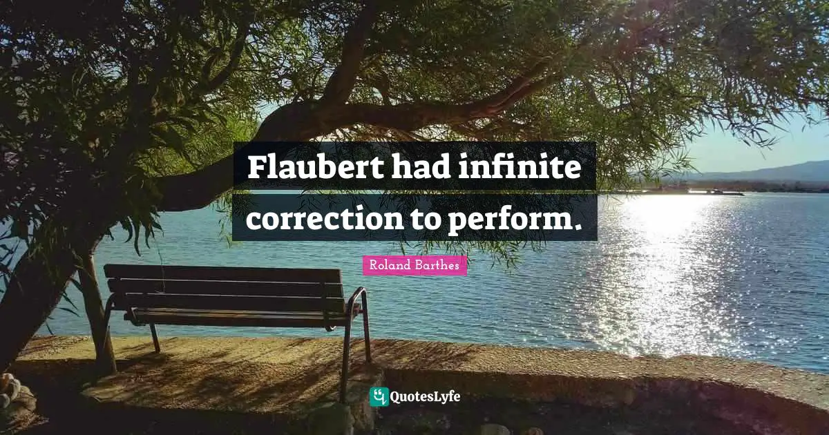 Flaubert had infinite correction to perform.