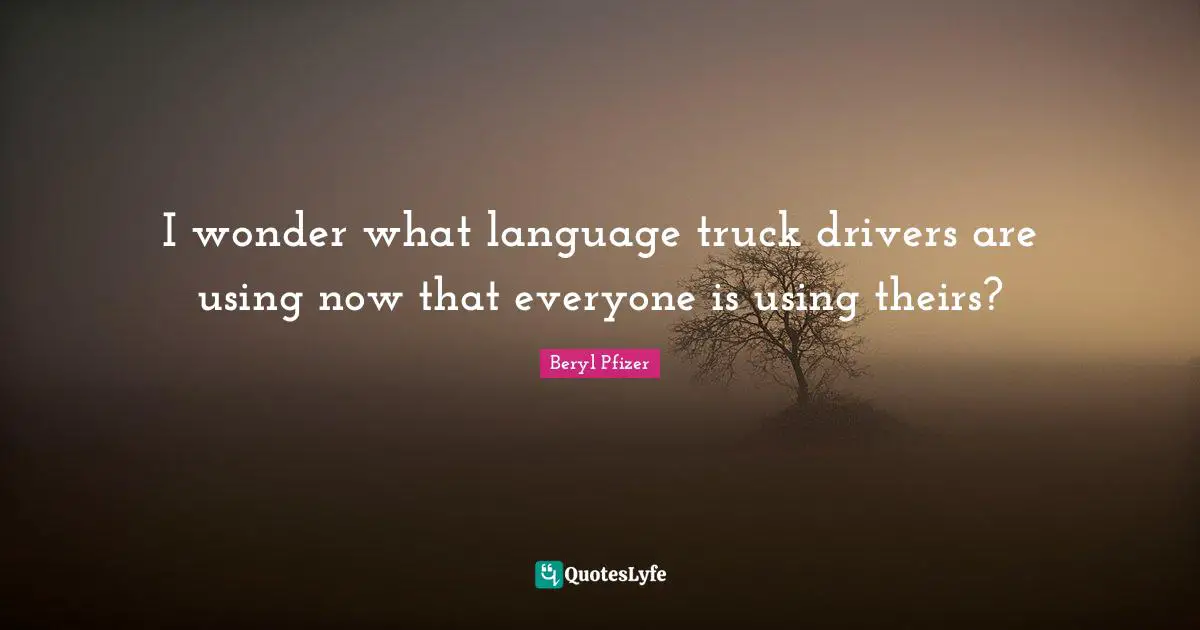 I wonder what language truck drivers are using now that everyone is using theirs?