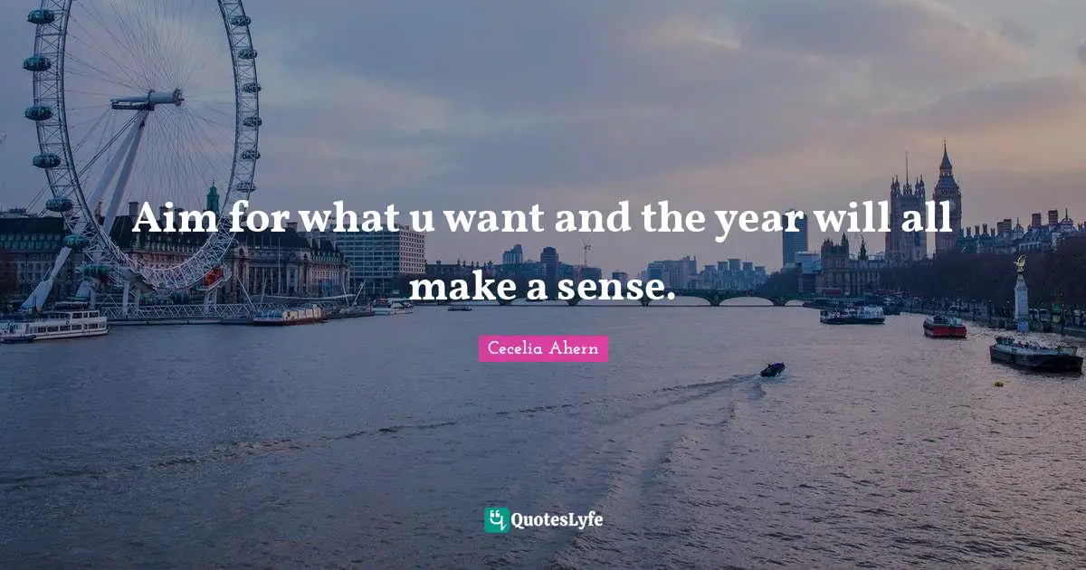 Aim for what u want and the year will all make a sense.