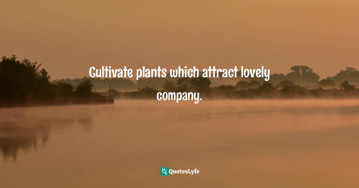 Cultivate plants which attract lovely company.