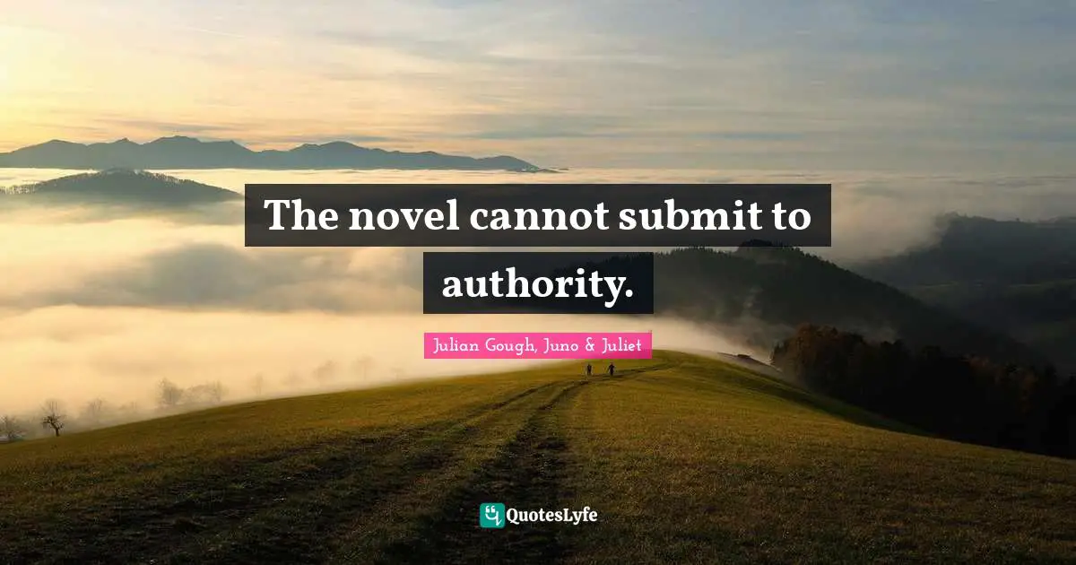 The novel cannot submit to authority.