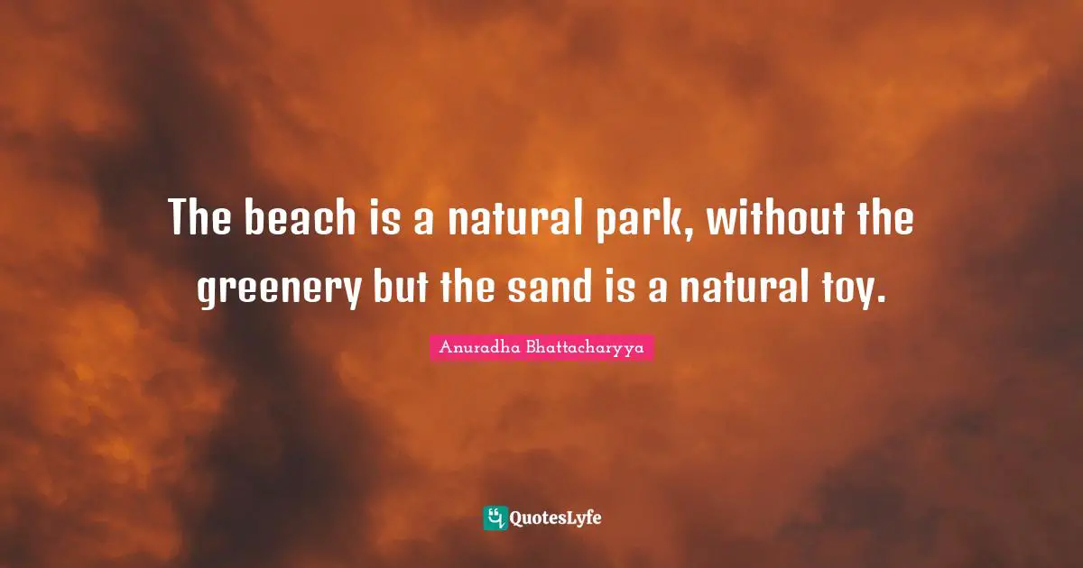 The beach is a natural park, without the greenery but the sand is a natural toy.