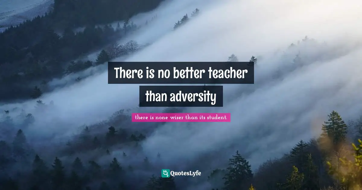 There is no better teacher than adversity