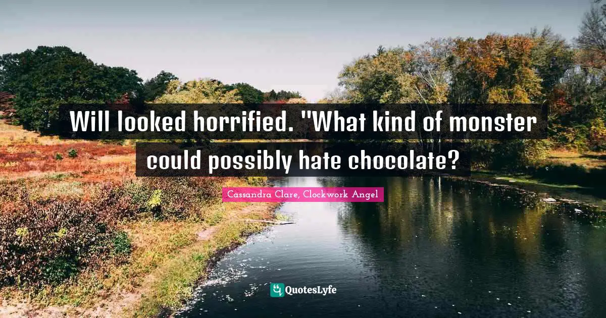 Will looked horrified. "What kind of monster could possibly hate chocolate?