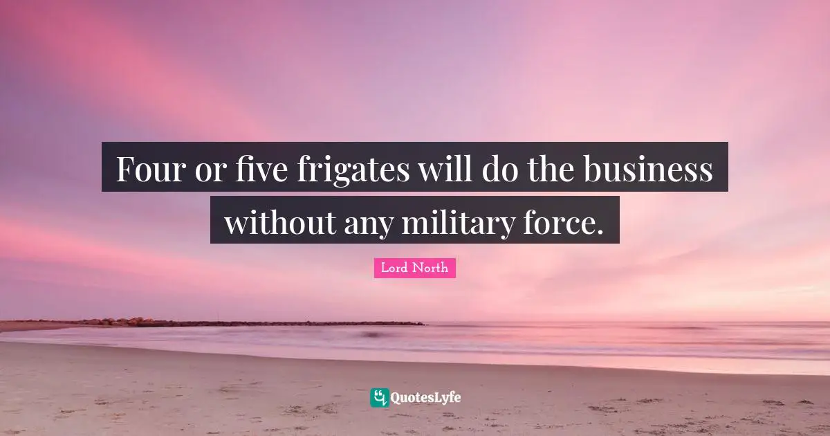 Four or five frigates will do the business without any military force.