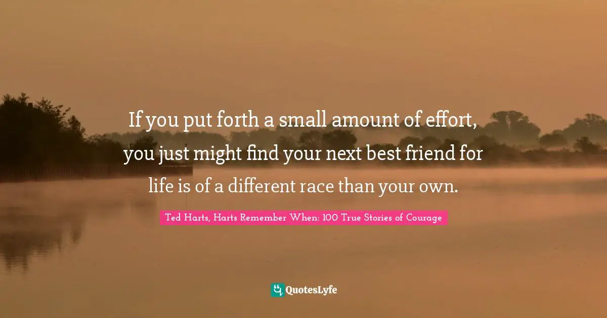 If you put forth a small amount of effort, you just might find your next best friend for life is of a different race than your own.