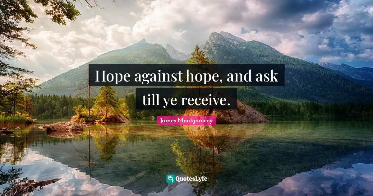 James Montgomery Quotes: "Hope against hope, and ask till ye receive."