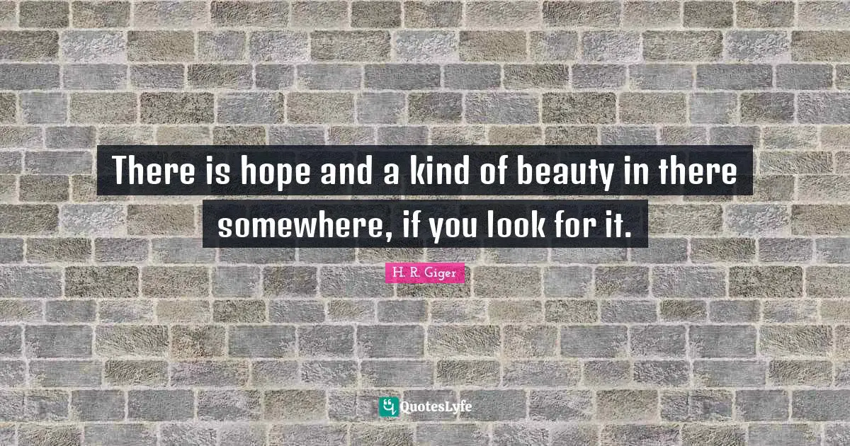 How To Look Quotes: "There is hope and a kind of beauty in there somewhere, if you look for it."