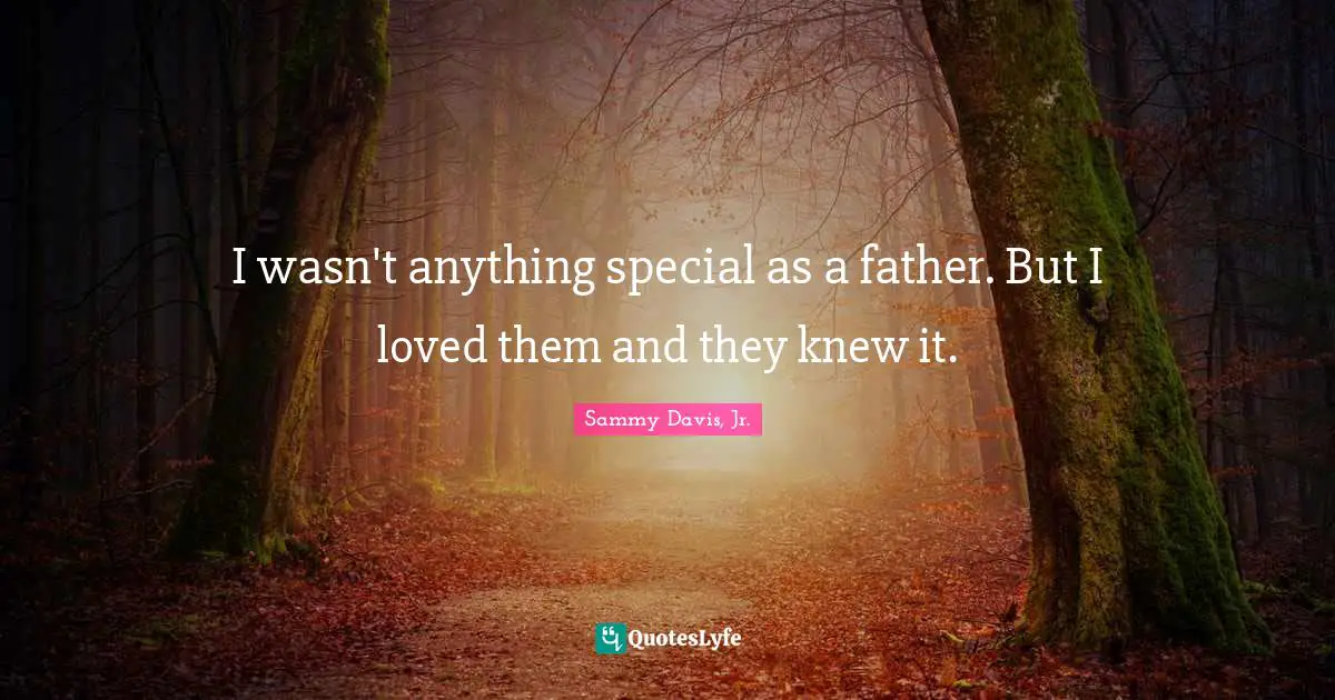 I wasn't anything special as a father. But I loved them and they knew it.