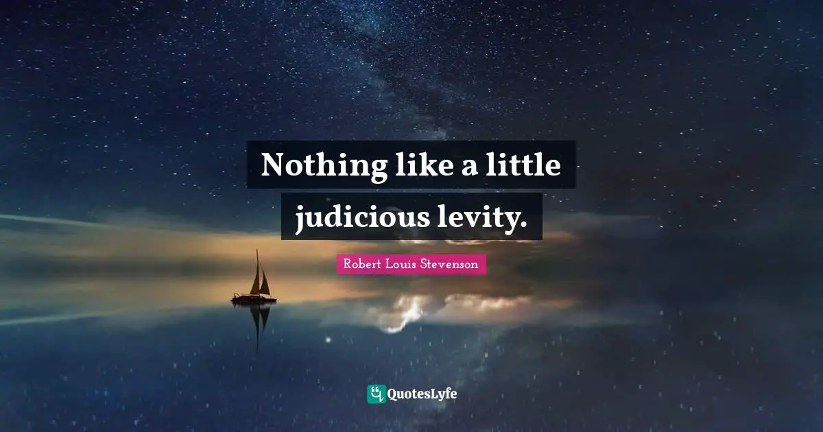 Nothing like a little judicious levity.