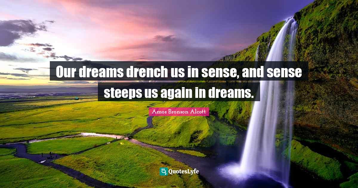 Our dreams drench us in sense, and sense steeps us again in dreams.