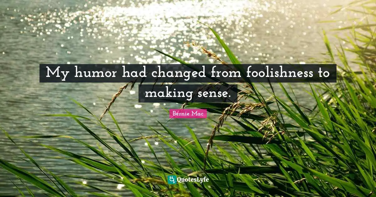 Bernie Mac Quotes: "My humor had changed from foolishness to making sense."