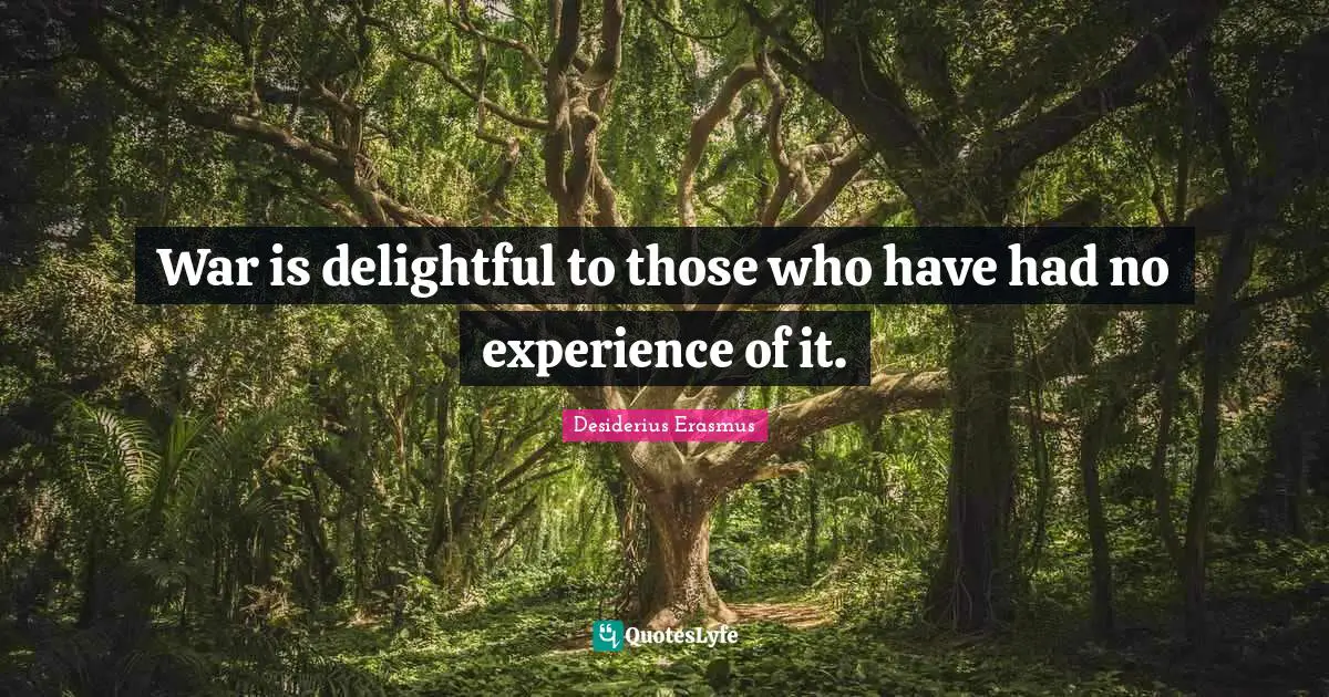 Delightful Quotes: "War is delightful to those who have had no experience of it."