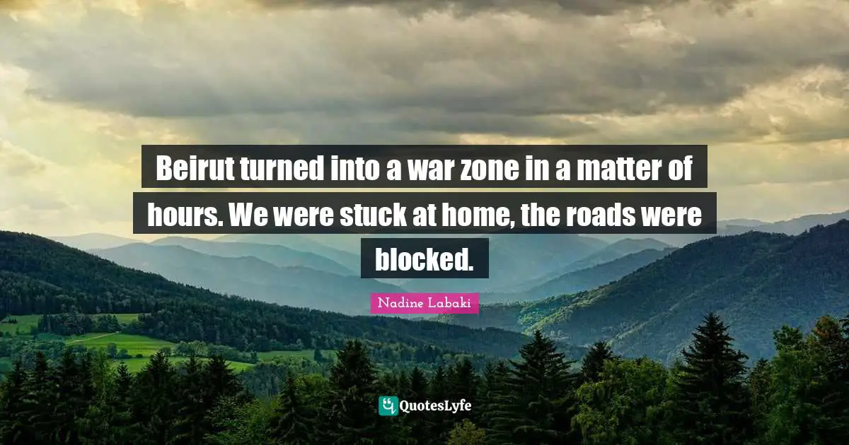 Beirut turned into a war zone in a matter of hours. We were stuck at home, the roads were blocked.