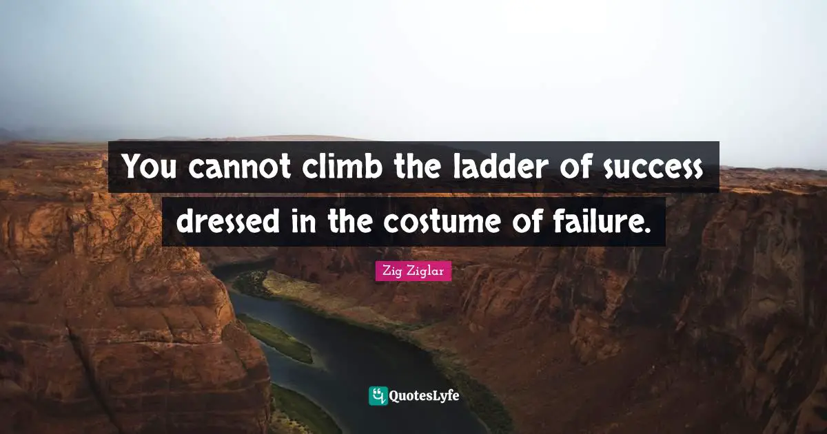 You cannot climb the ladder of success dressed in the costume of failure.