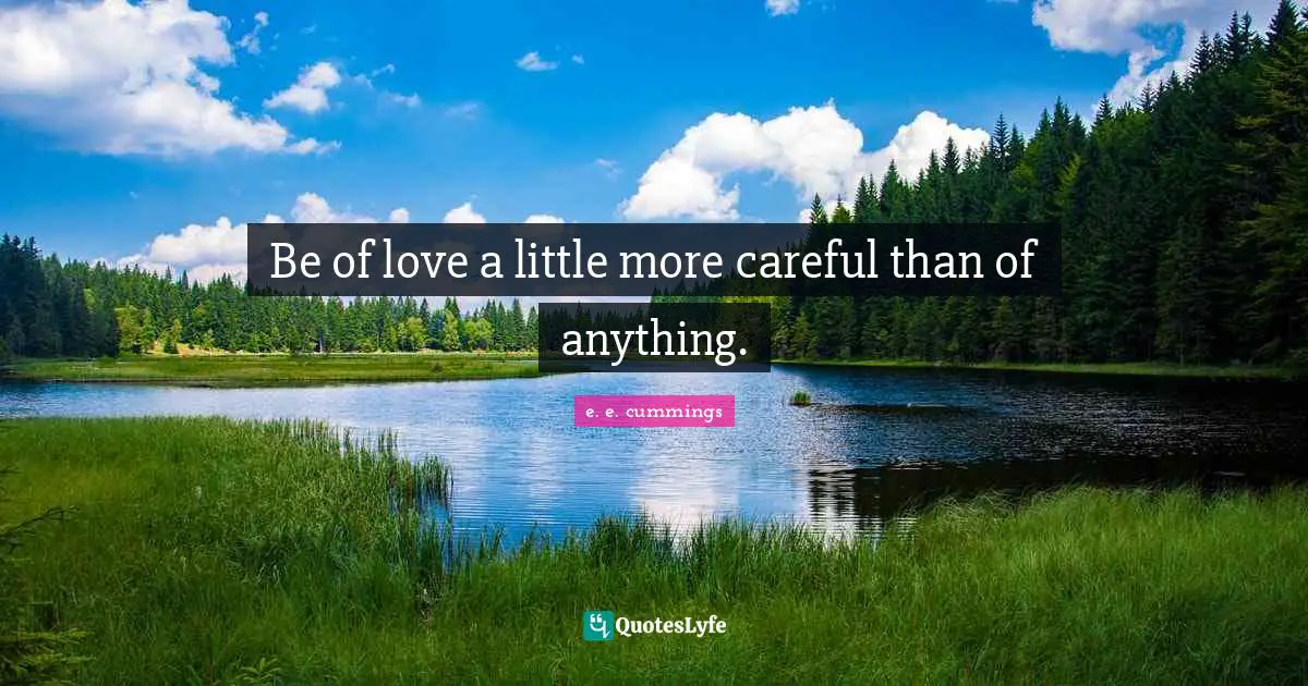 Be of love a little more careful than of anything.