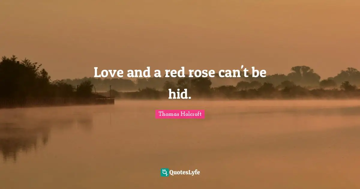 Love and a red rose can't be hid.