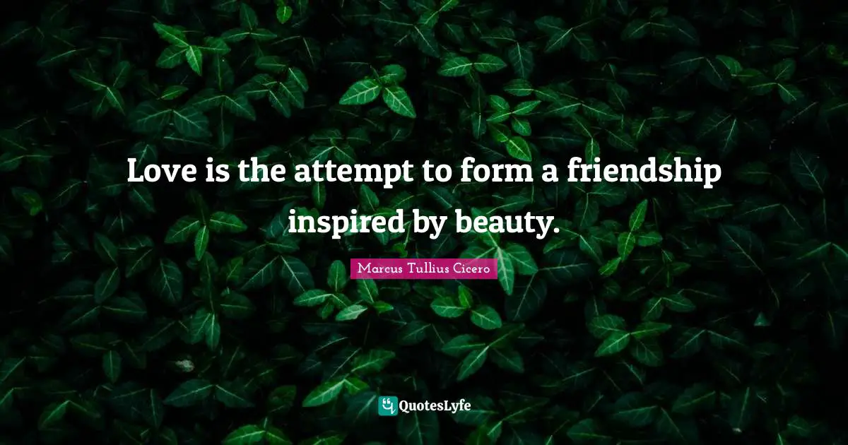 Love is the attempt to form a friendship inspired by beauty.