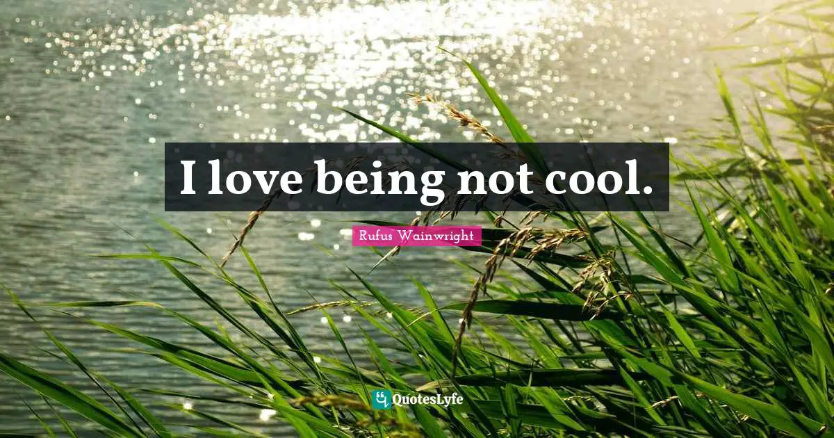 Rufus Wainwright Quotes: "I love being not cool."