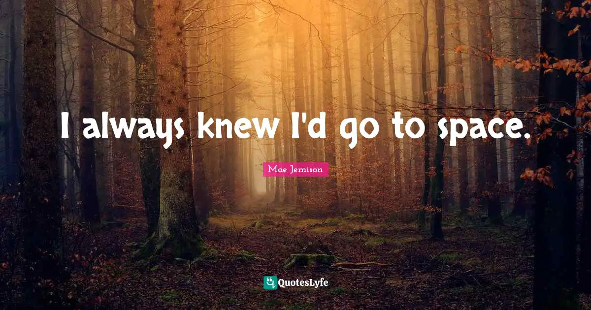 I always knew I'd go to space.