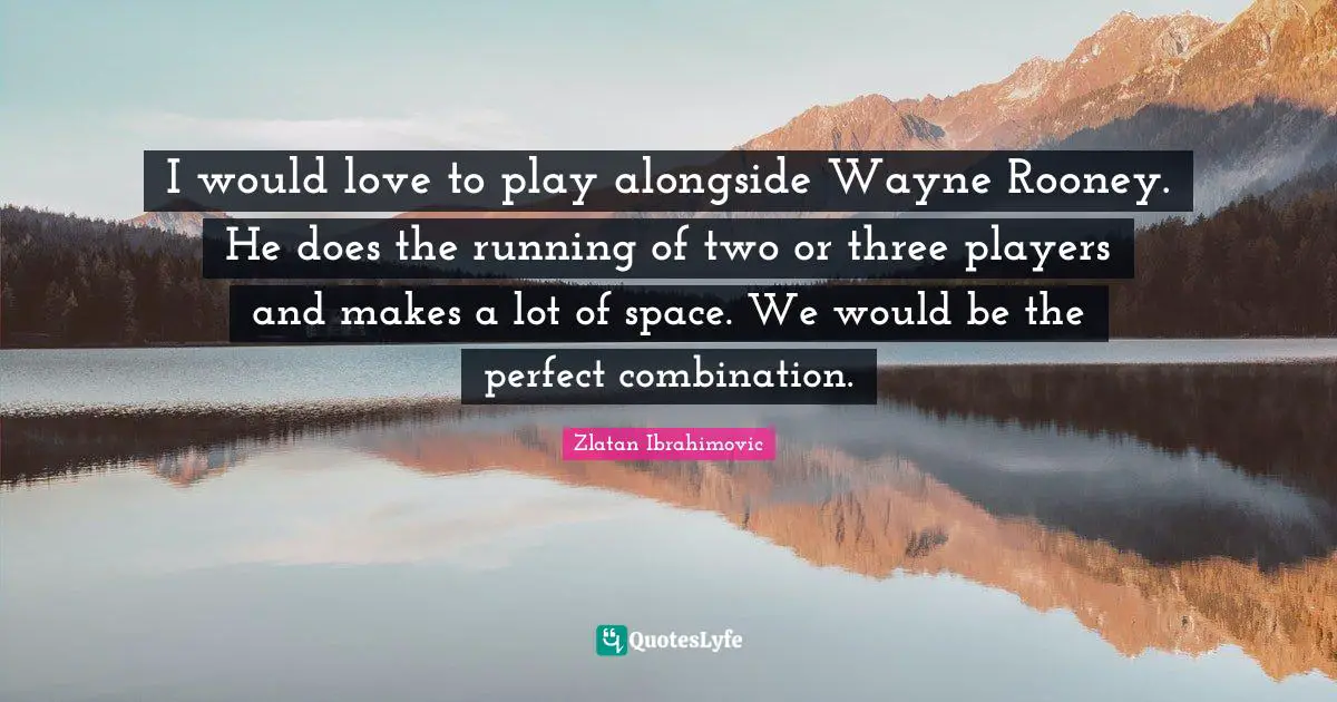 I would love to play alongside Wayne Rooney. He does the running of two or three players and makes a lot of space. We would be the perfect combination.