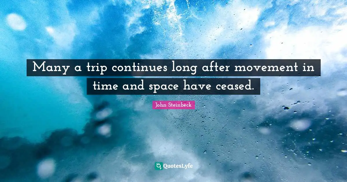 Many a trip continues long after movement in time and space have ceased.