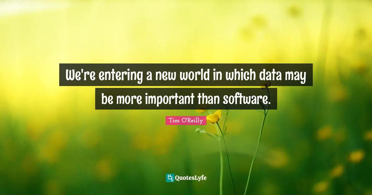 We're entering a new world in which data may be more important than software.