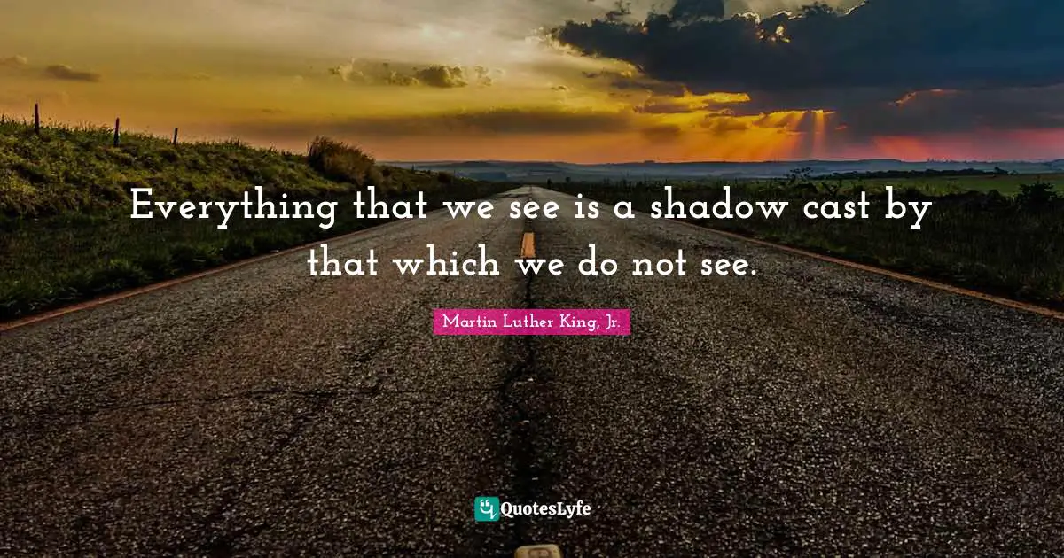 Shadow Quotes: "Everything that we see is a shadow cast by that which we do not see."