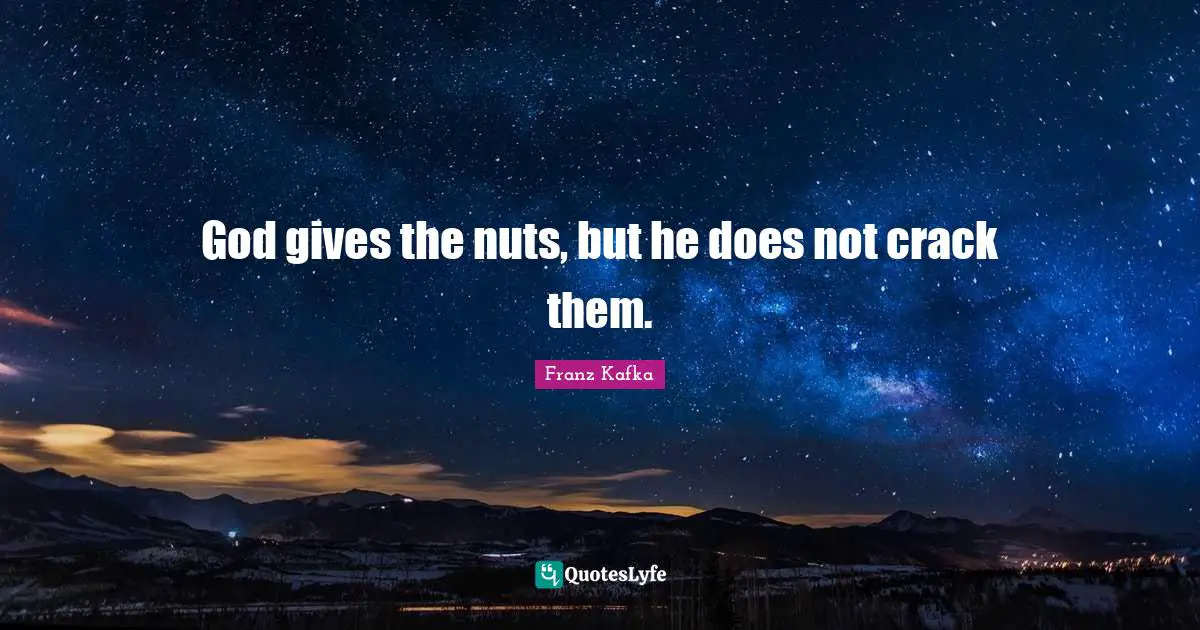 Franz Kafka Quotes: God gives the nuts, but he does not crack them.