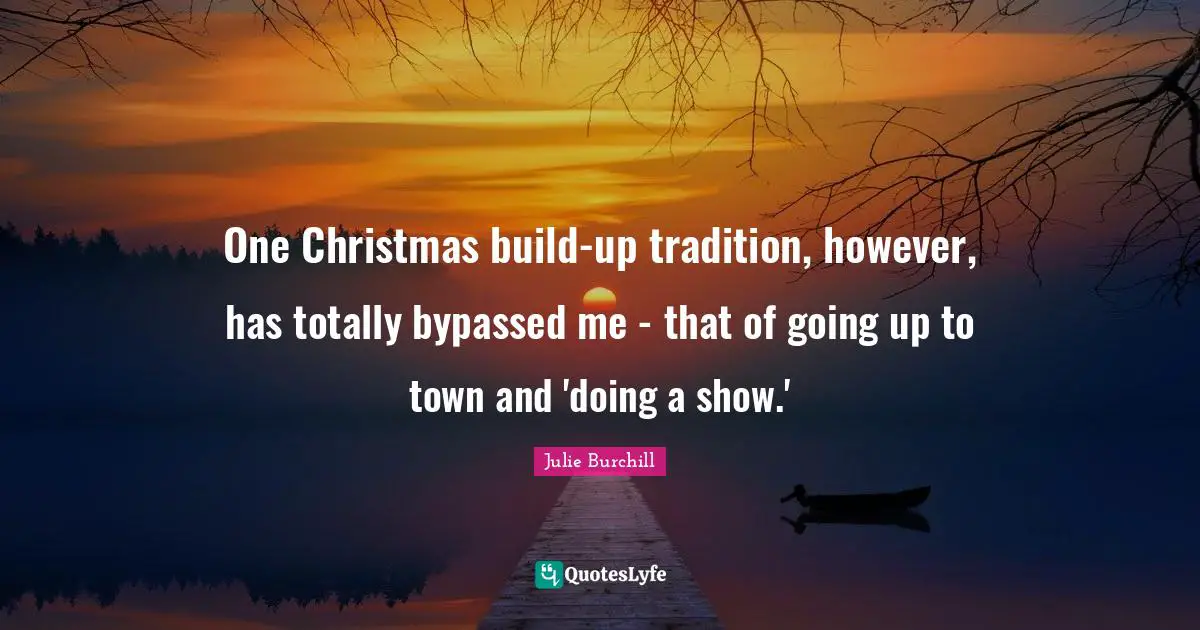 One Christmas build-up tradition, however, has totally bypassed me - that of going up to town and 'doing a show.'