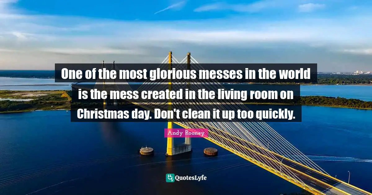 One of the most glorious messes in the world is the mess created in the living room on Christmas day. Don't clean it up too quickly.