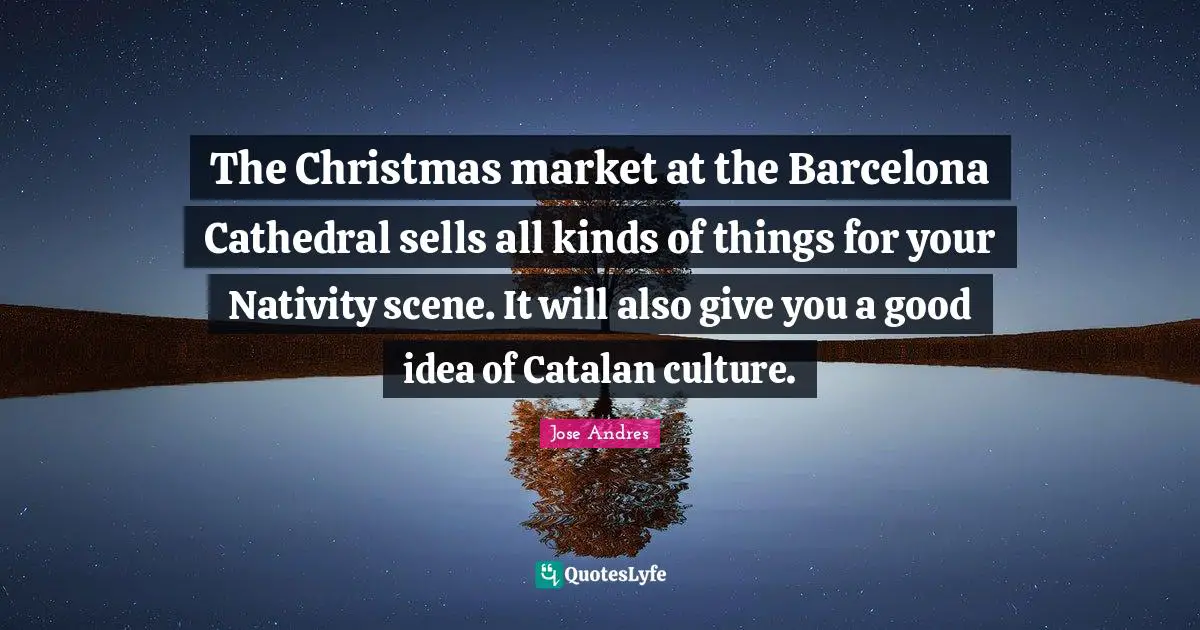 The Christmas market at the Barcelona Cathedral sells all kinds of things for your Nativity scene. It will also give you a good idea of Catalan culture.