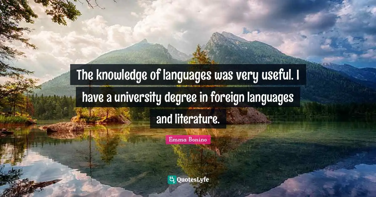 The knowledge of languages was very useful. I have a university degree in foreign languages and literature.