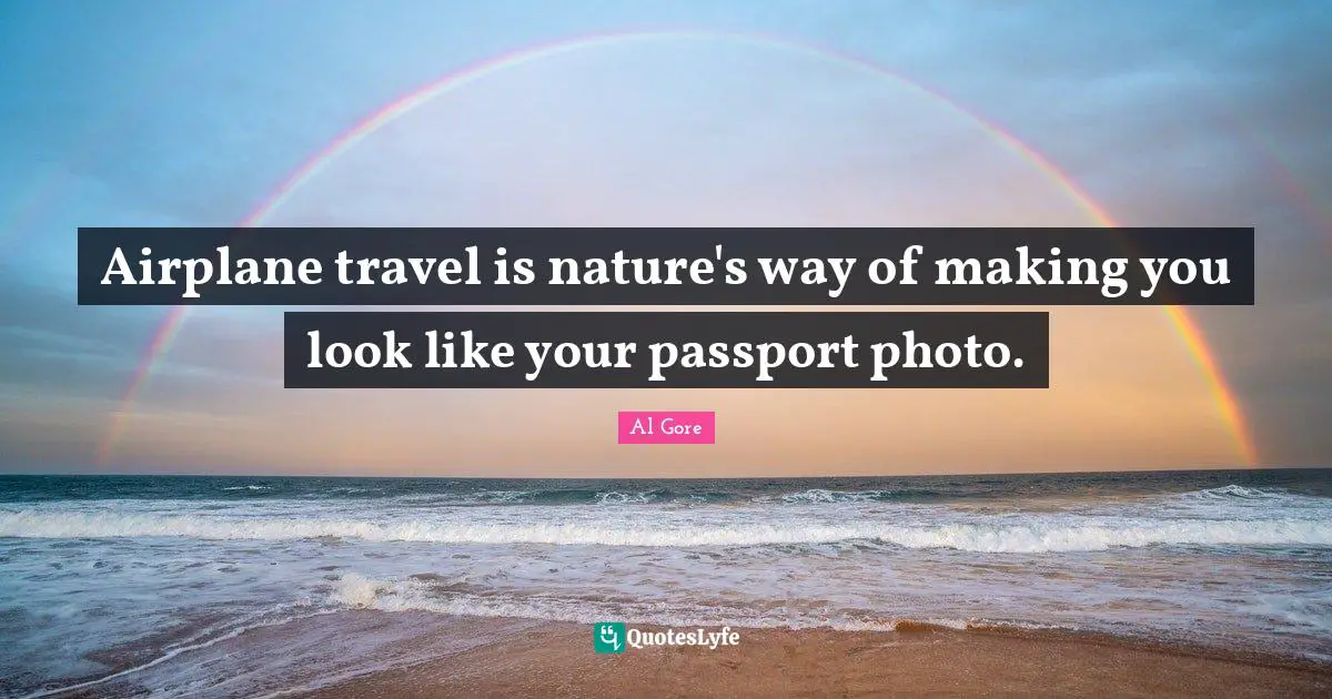Airplane travel is nature's way of making you look like your passport photo.