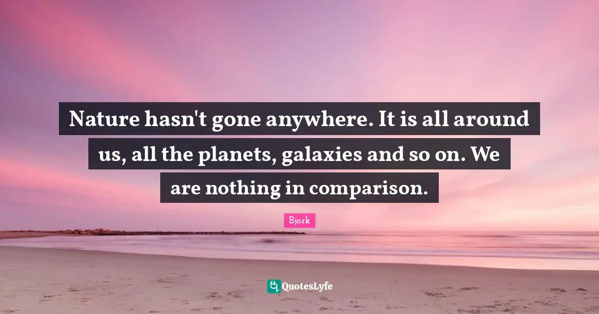Nature hasn't gone anywhere. It is all around us, all the planets, galaxies and so on. We are nothing in comparison.
