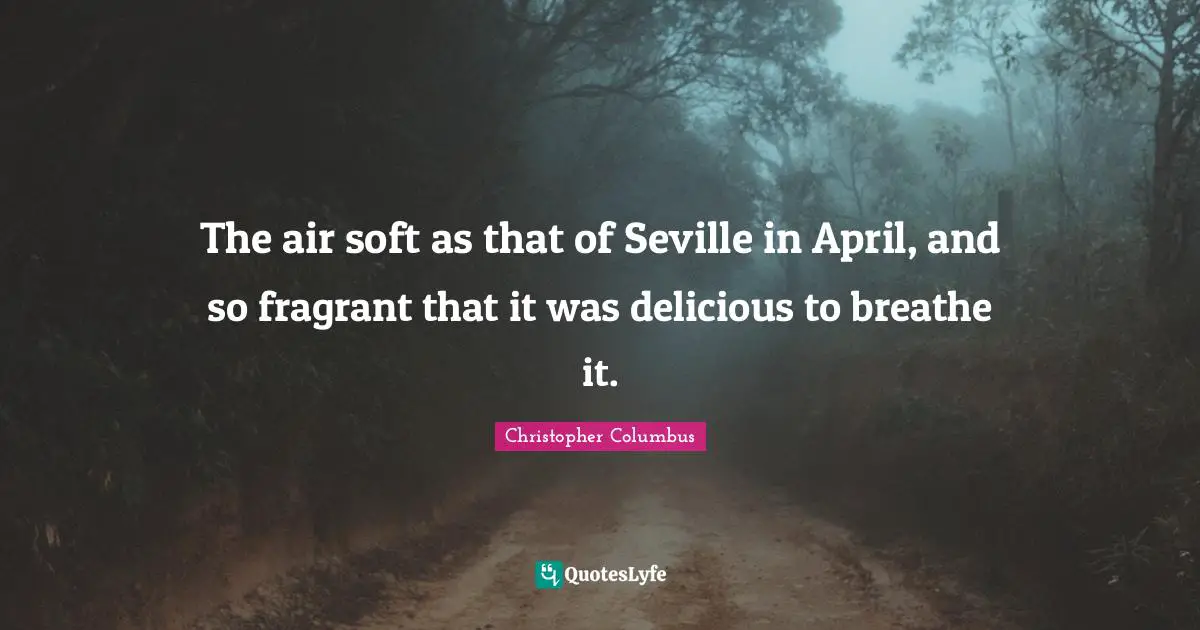 The air soft as that of Seville in April, and so fragrant that it was delicious to breathe it.