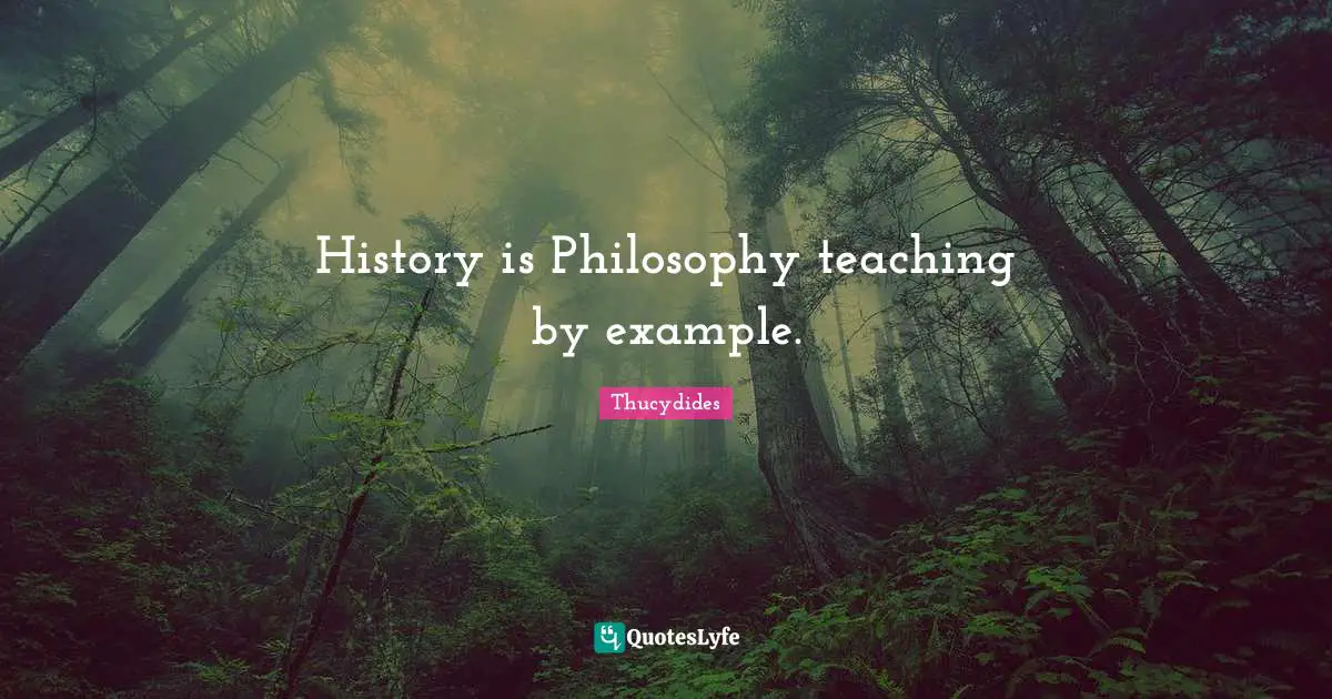 History is Philosophy teaching by example.