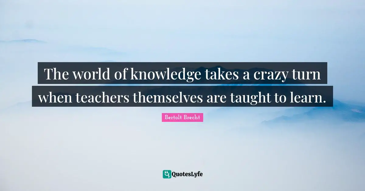 The world of knowledge takes a crazy turn when teachers themselves are taught to learn.