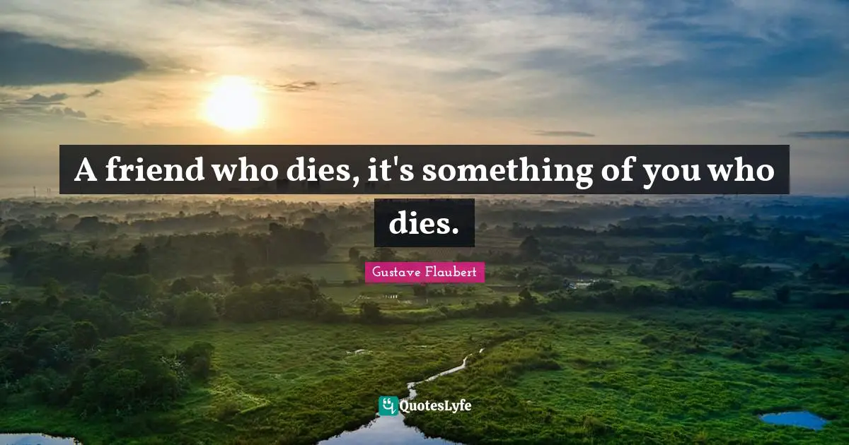 A friend who dies, it's something of you who dies.
