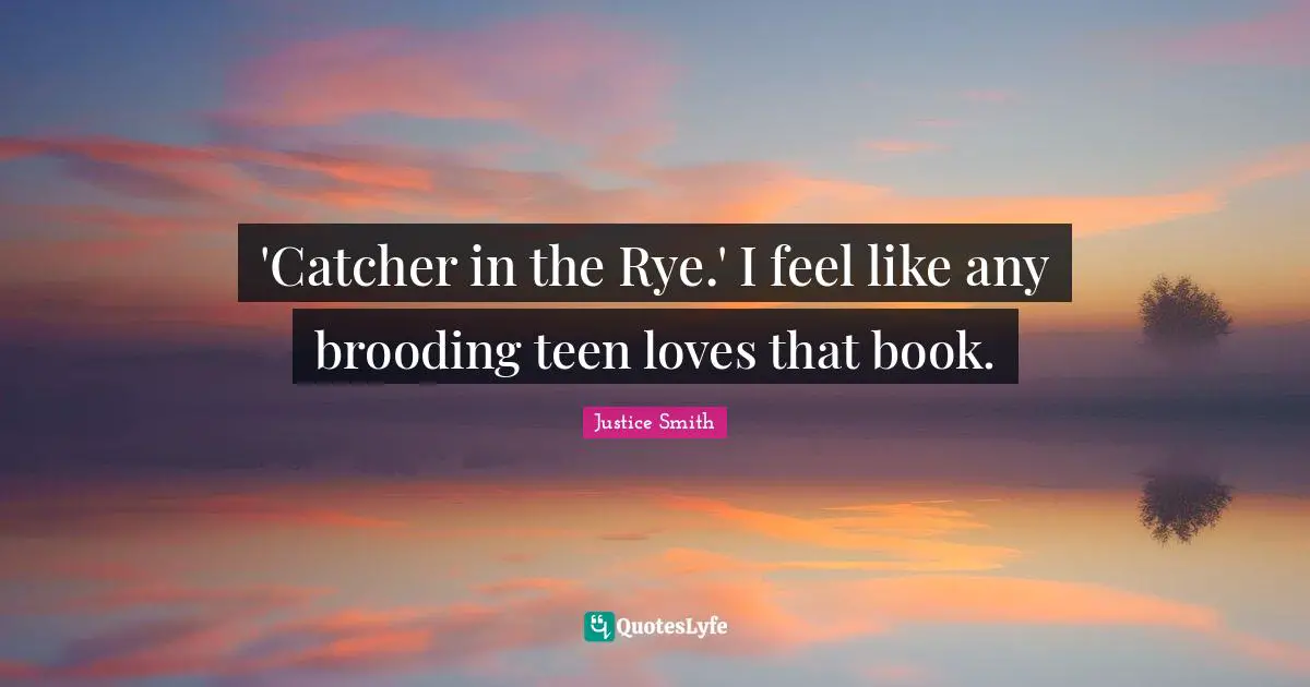 'Catcher in the Rye.' I feel like any brooding teen loves that book.