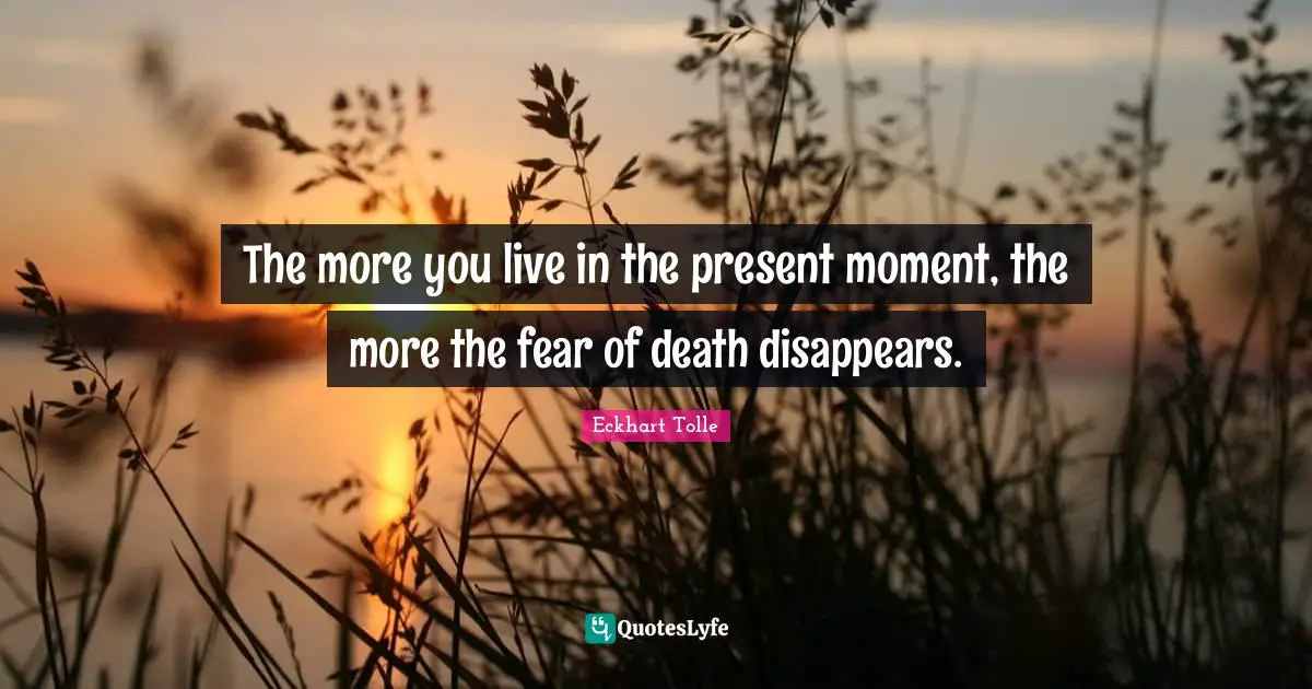Eckhart Tolle Quotes: The more you live in the present moment, the more the fear of death disappears.