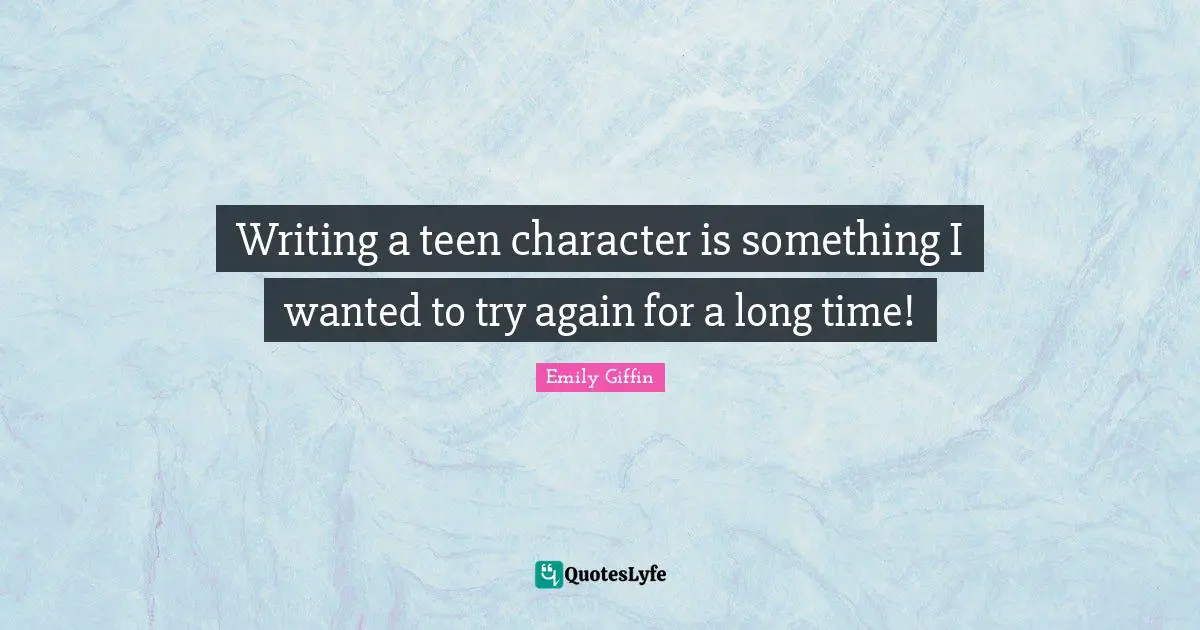 Writing a teen character is something I wanted to try again for a long time!