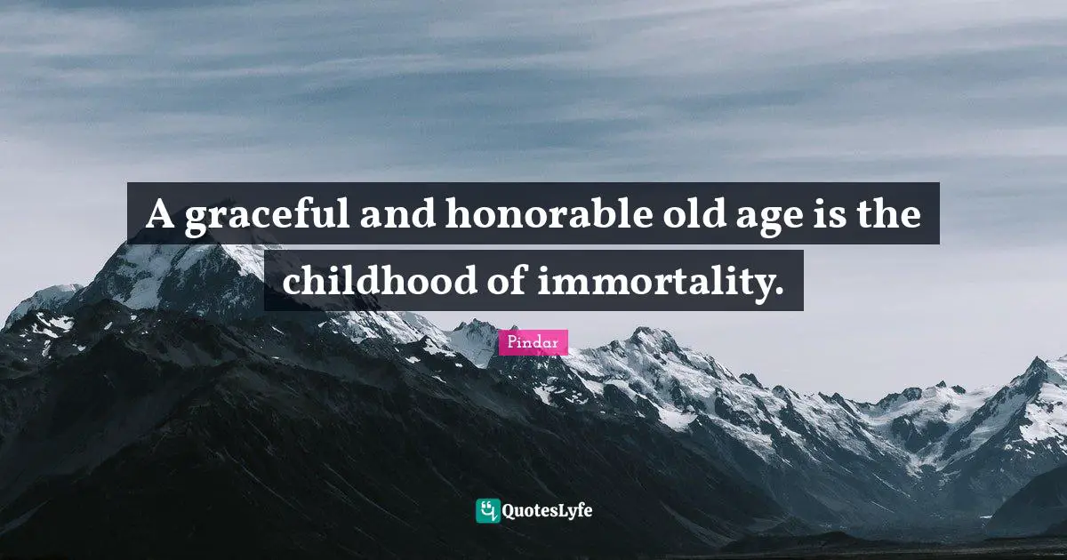 A graceful and honorable old age is the childhood of immortality.