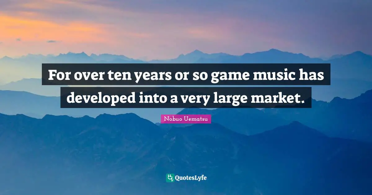 For over ten years or so game music has developed into a very large market.